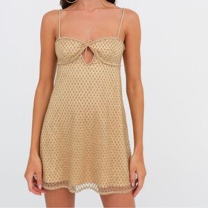 NWT For Love & Lemons Glitter Slip Dress